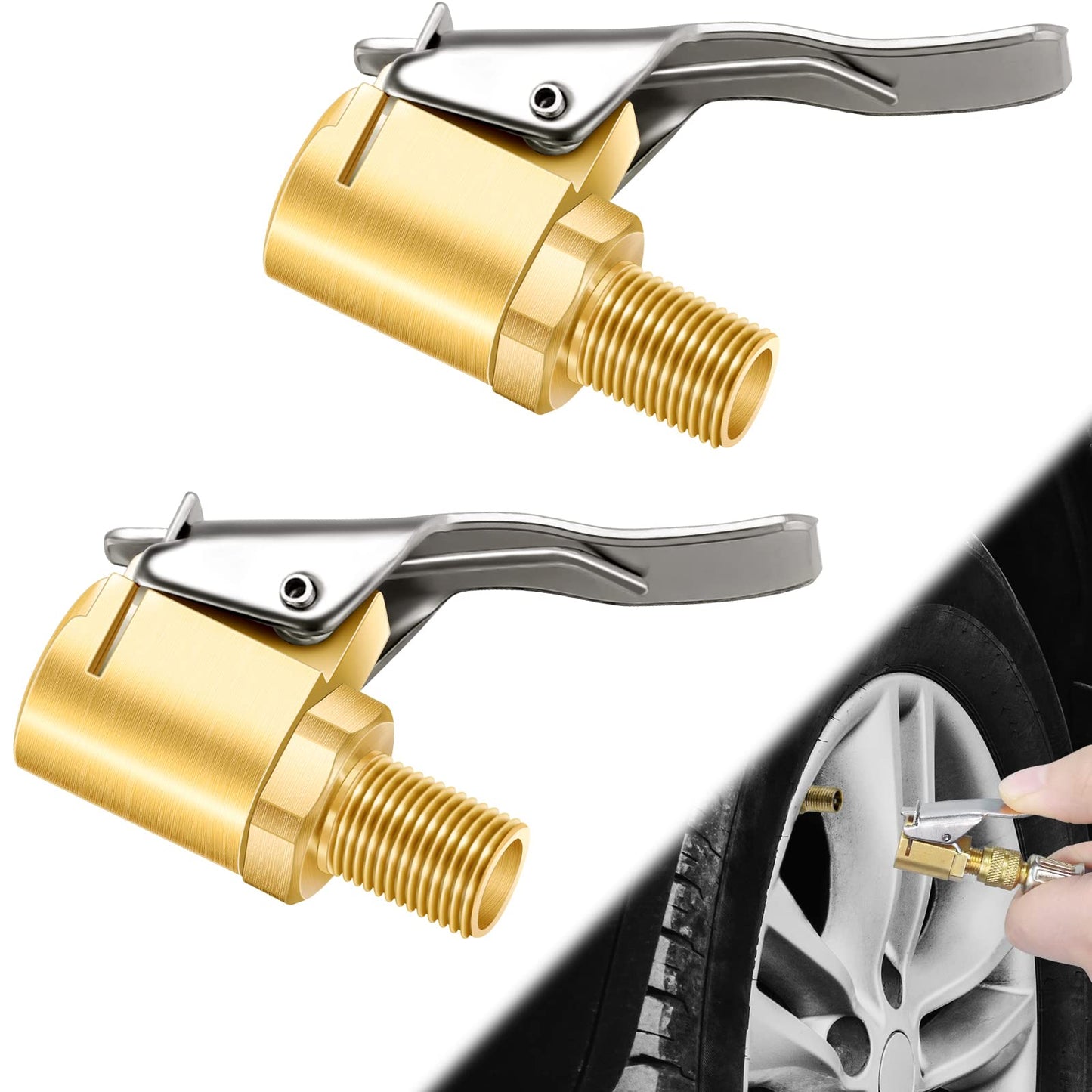 2-Pack Locking Brass Air Chuck