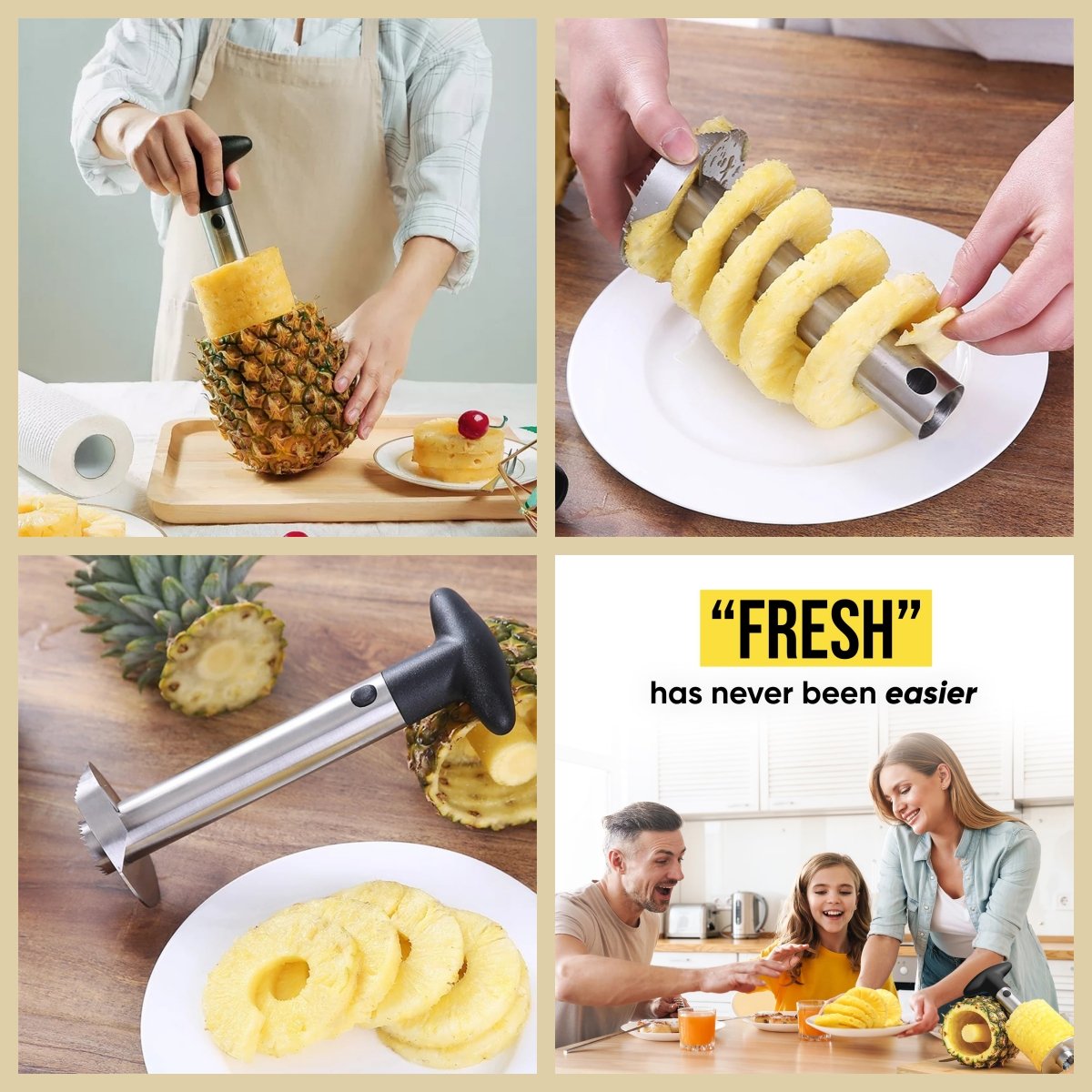 Premium Stainless Steel Pineapple Corer & Slicer Tool