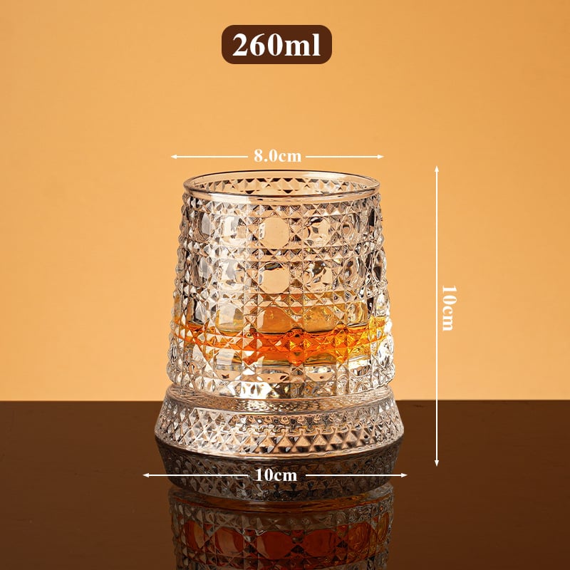 360° Spinning Whiskey Glass Set with Rotating Base