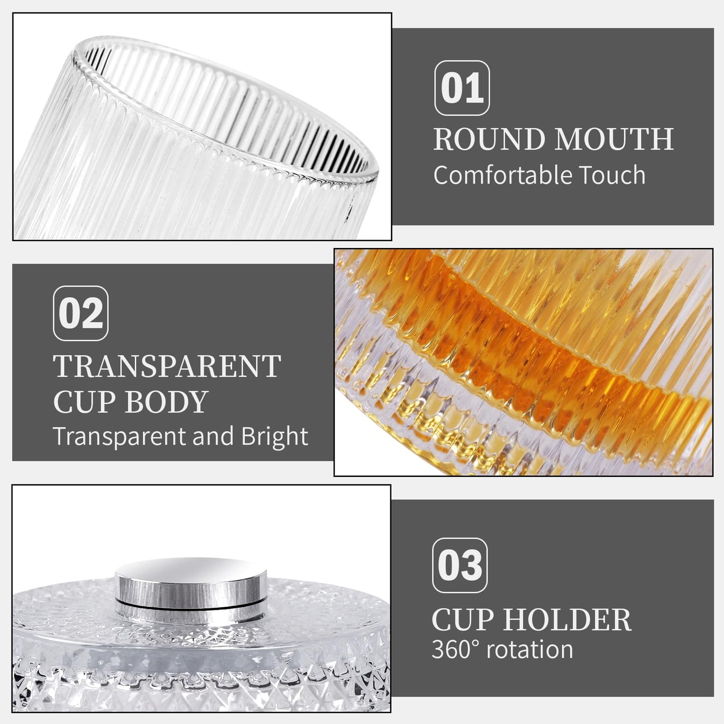 360° Spinning Whiskey Glass Set with Rotating Base