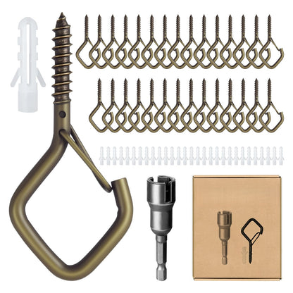 30-Piece Heavy Duty Outdoor String Light Hooks with Safety Buckle