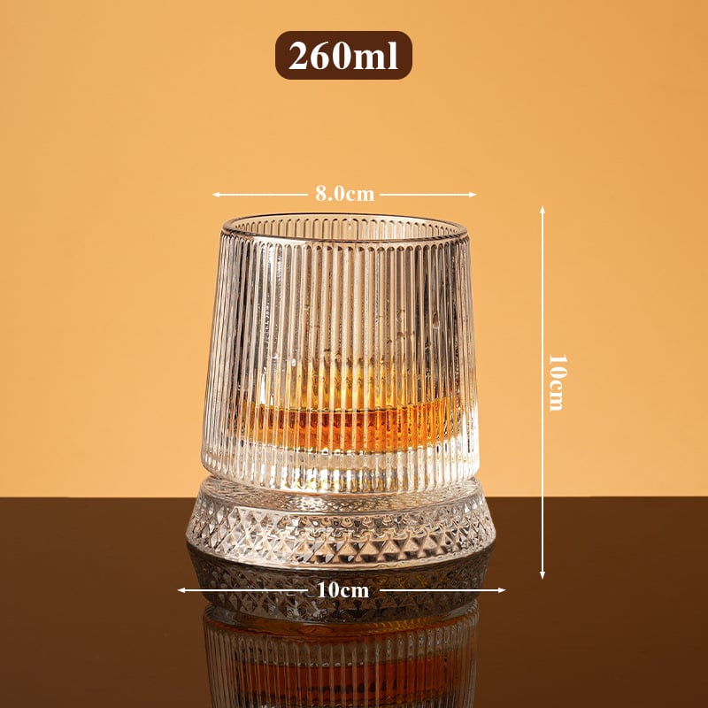 360° Spinning Whiskey Glass Set with Rotating Base