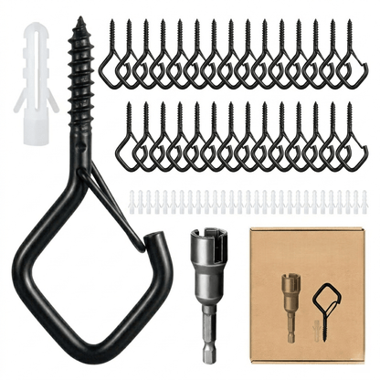 30-Piece Heavy Duty Outdoor String Light Hooks with Safety Buckle