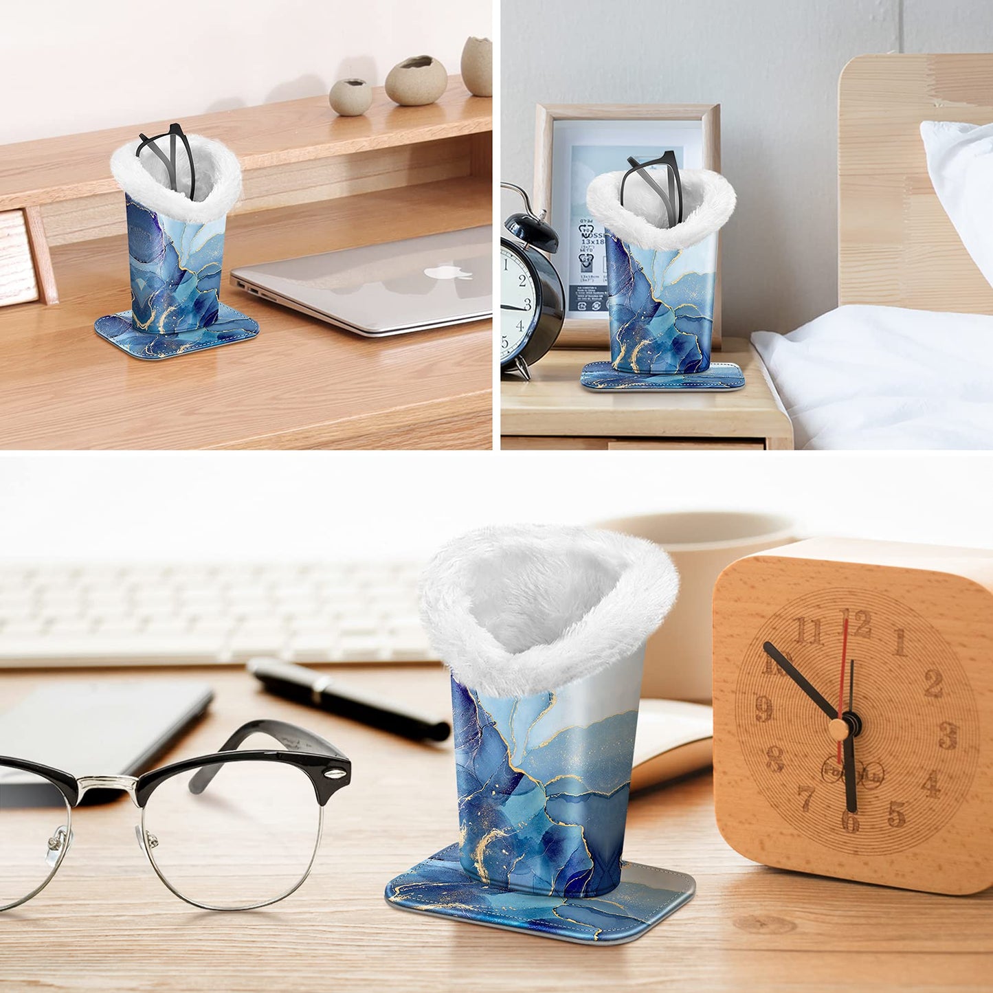 Magnetic Plush-Lined Eyeglasses Holder