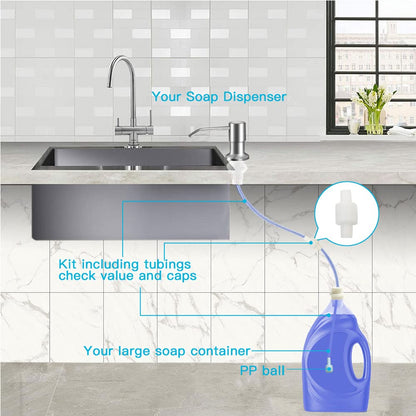 Built-in Sink Soap Dispenser with Extension Tube Kit