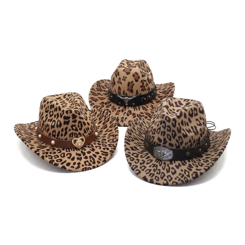Leopard Print Western Cowboy Hat