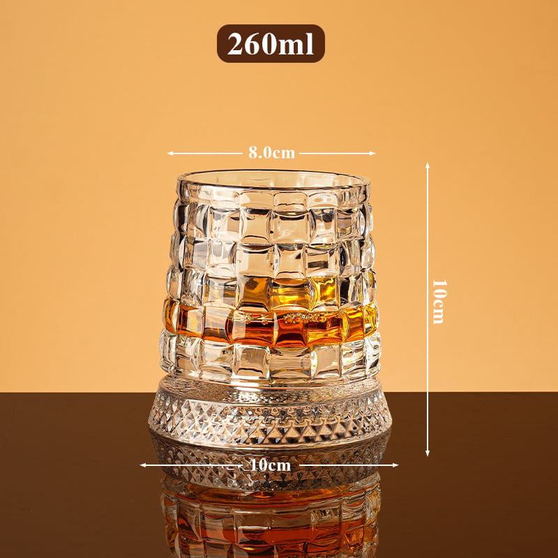 360° Spinning Whiskey Glass Set with Rotating Base