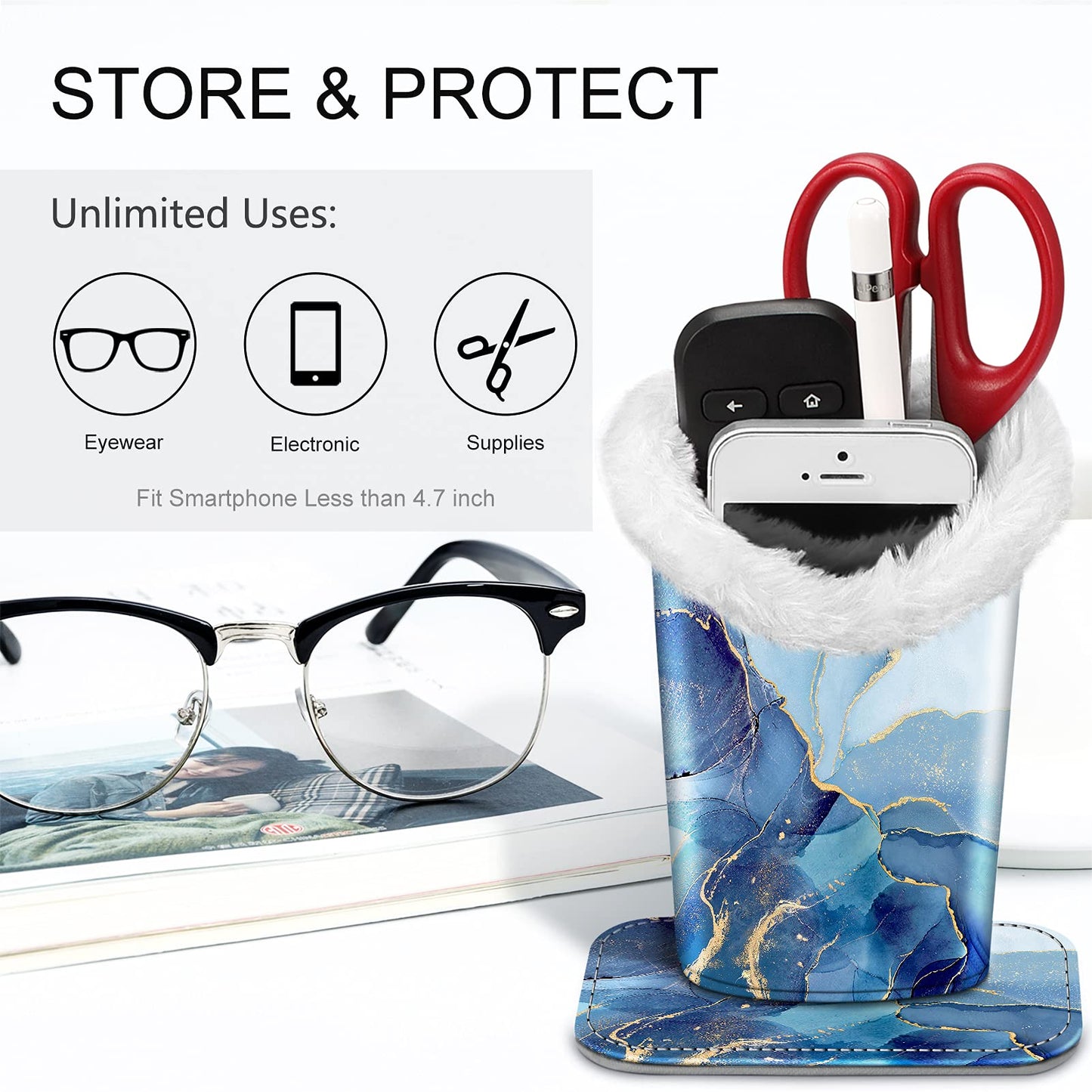 Magnetic Plush-Lined Eyeglasses Holder