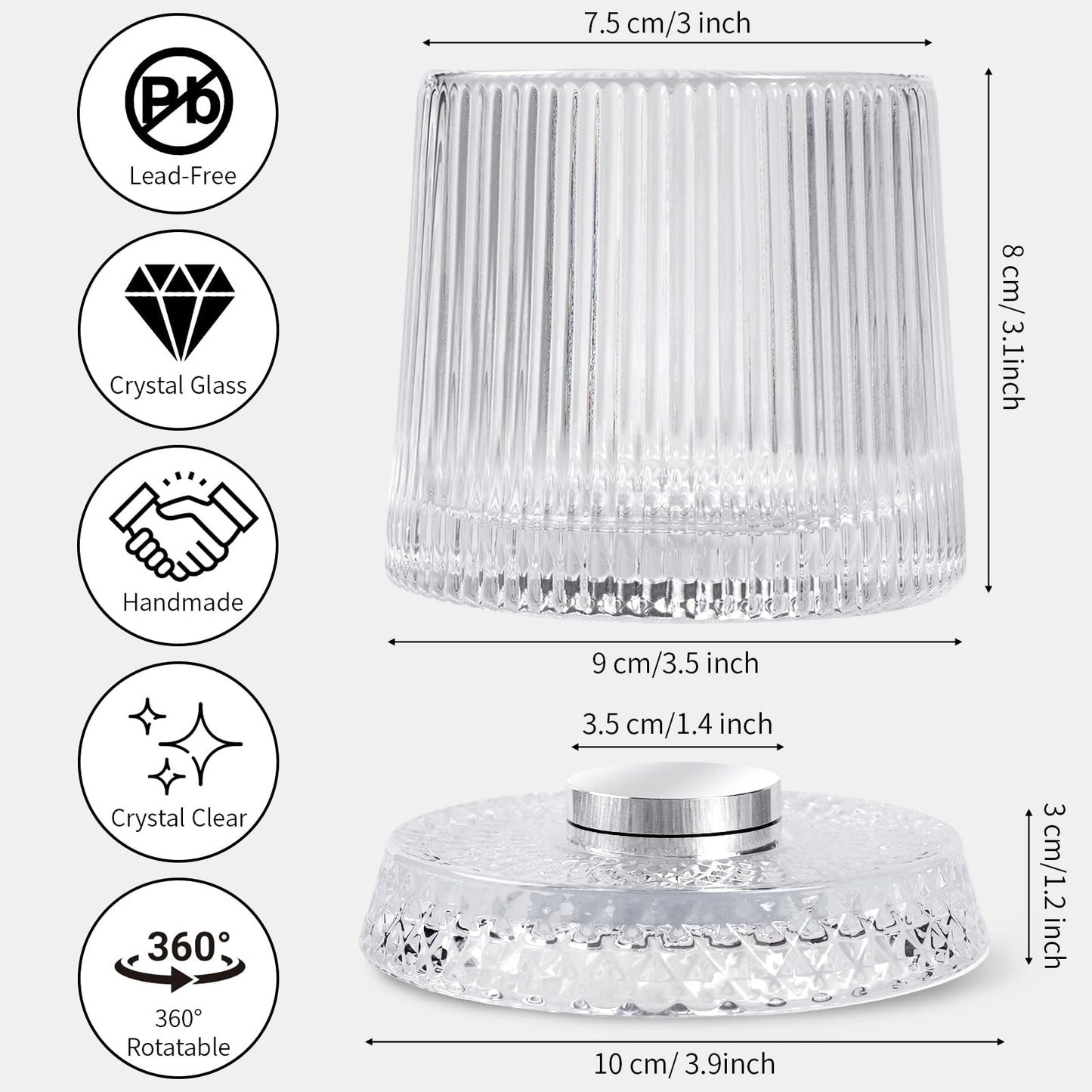 360° Spinning Whiskey Glass Set with Rotating Base