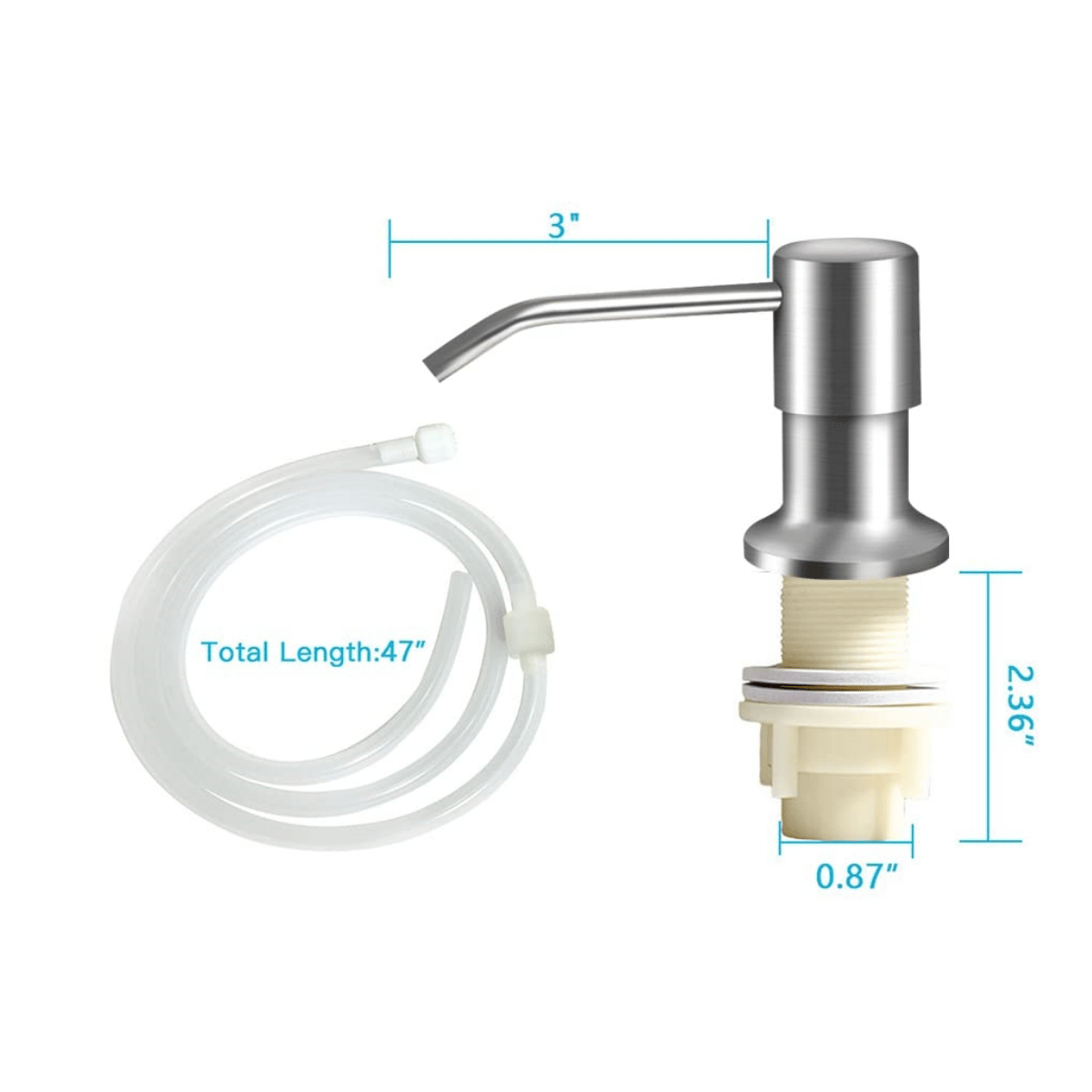 Built-in Sink Soap Dispenser with Extension Tube Kit
