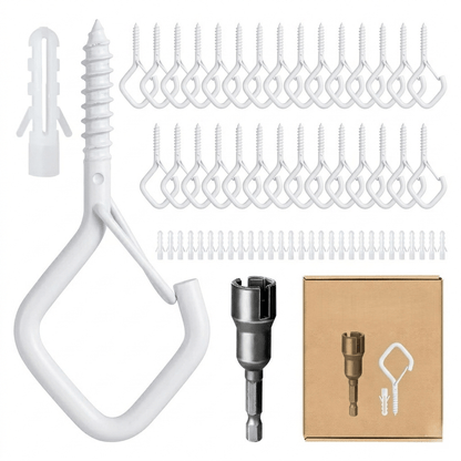 30-Piece Heavy Duty Outdoor String Light Hooks with Safety Buckle