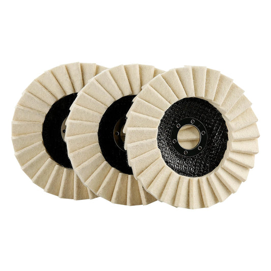 5-Inch Wool Felt Polishing Flap Disc Set for Angle Grinders