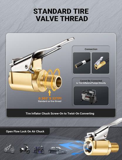 2-Pack Locking Brass Air Chuck