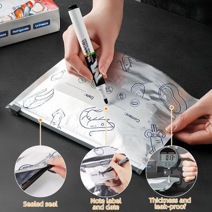 30PCS Reusable Aluminum Foil Food Storage Bags