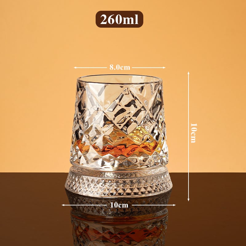 360° Spinning Whiskey Glass Set with Rotating Base