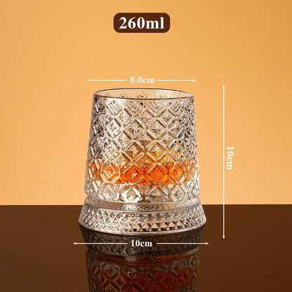 360° Spinning Whiskey Glass Set with Rotating Base
