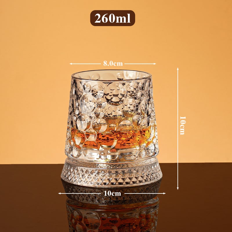 360° Spinning Whiskey Glass Set with Rotating Base