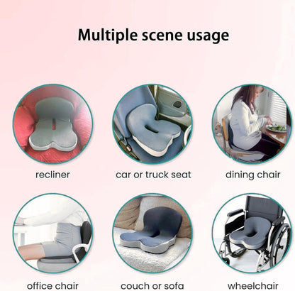 Ergonomic Orthopedic Memory Foam Seat Cushion with Lumbar Support
