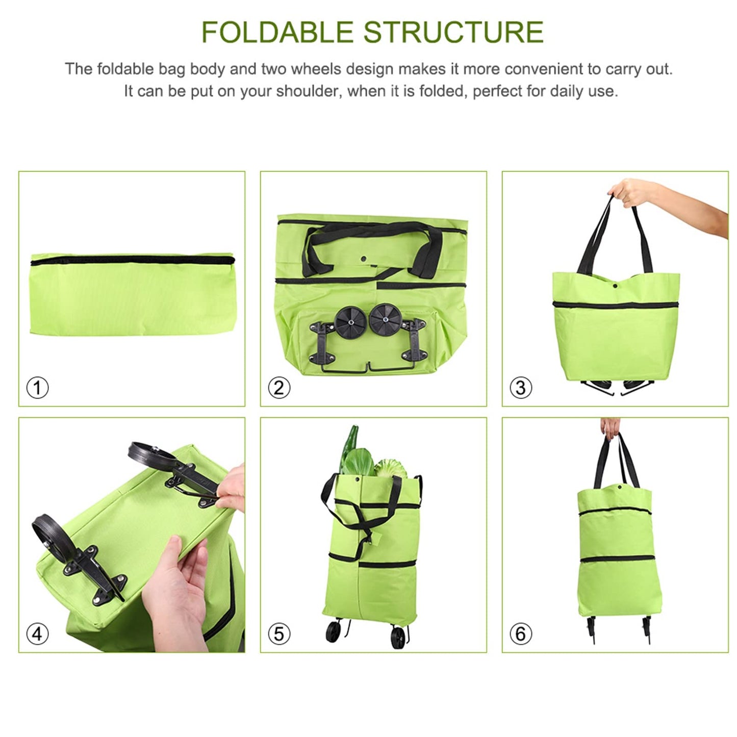Foldable Shopping Cart with Wheels